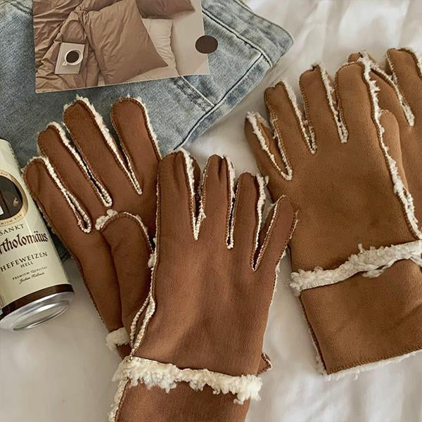 Women's Vintage Warm Plush Suede Gloves 45903119S