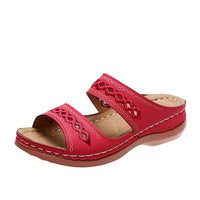 Women'S Vintage Round Toe Wedge Comfort Slippers 08926539C