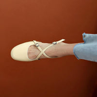 Women's Retro Cross Strap Chunky Heel Sandals 09589085C