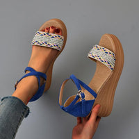 Women's Boho Wedge Beaded Wedge Sandals 40351704S