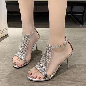 Women's Fashion Rhinestone Buckle Stiletto Sandals 22716351S