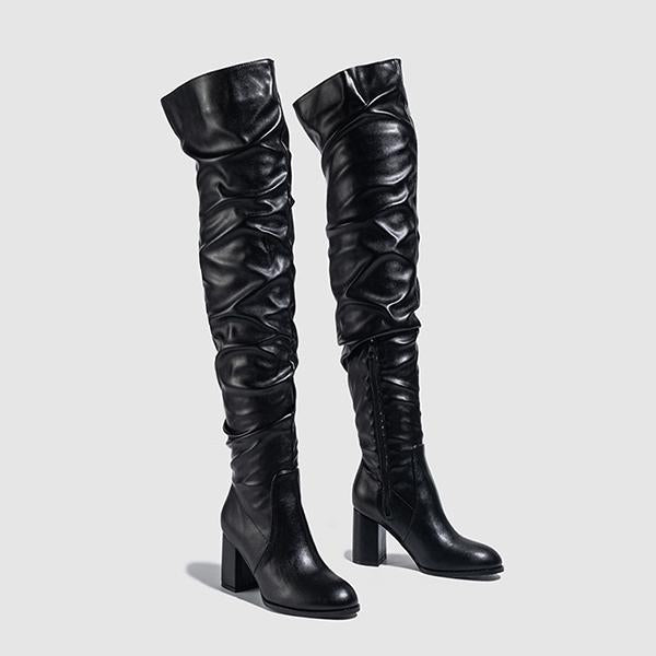 Women's Fashionable Stretch Thick Heel Over-the-Knee Boots 20353251S