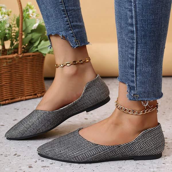 Women's Stylish Pointed-Toe Flat Shoes 15577735C