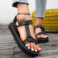 Women's Platform Print Velcro Sandals 15442500C