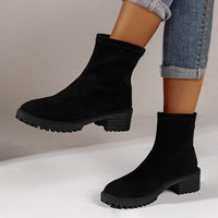 Women's Casual Simple Block Heel Ankle Boots 08563425S