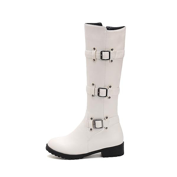 Women's Casual Daily Belt Buckle Knee Boots 74056174S
