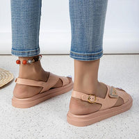Women's Casual Cross Buckle Fashion Flat Sandals 23823998S