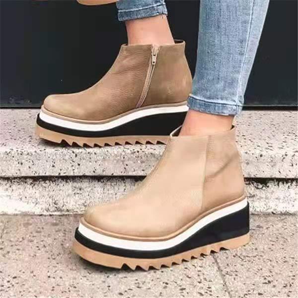 Women's Casual Round Toe Thick-Sole Ankle Boots 89437224C