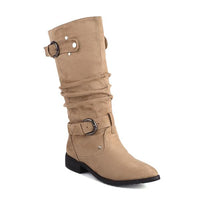 Women's Casual Buckle Suede Mid Boots 84958602S