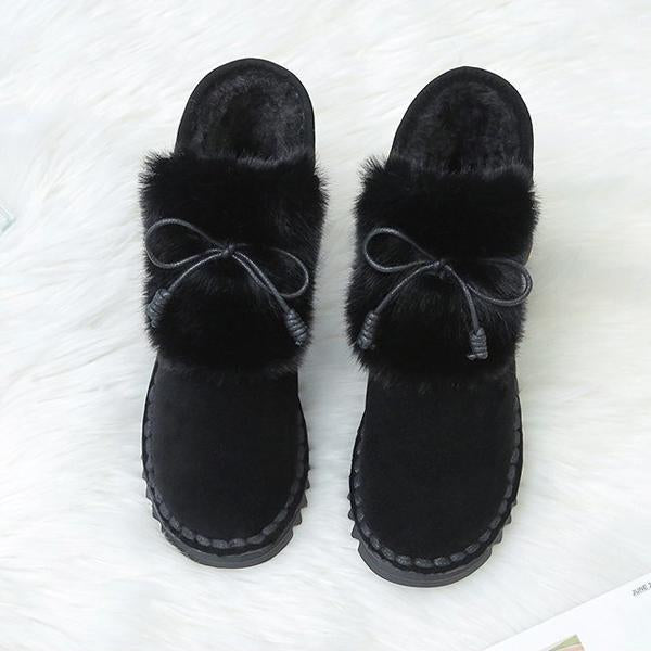 Women's Casual Soft Suede Bow Snow Boots 06007227S