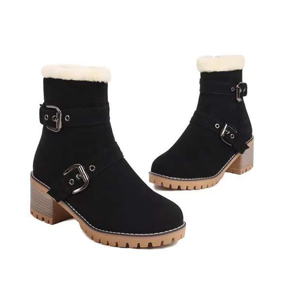 Women's Mid-Heel Suede Warm Lined Dual-Wear Cotton Boots 10128828C