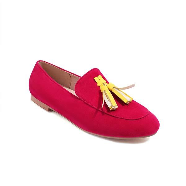 Women's Comfortable Low-Heel Loafers with Rounded Toe and Shallow Vamp 96625781C