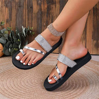 Women's Thick-Sole Toe-Ring Rhinestone Sandals 49535529C