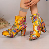 Women's Retro Ethnic Style Embroidered Short Boots 29182154S