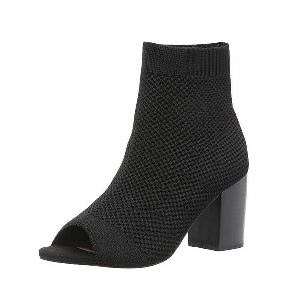 Women's Peep Toe High Heel Knitted Sandals 02614177C