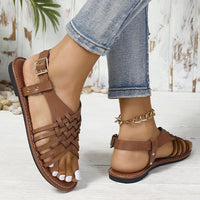 Women's Fashionable Cross-Strip Buckle Flat Sandals 76143943S