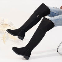 Women's Casual Zipper Flat Over-the-Knee Boots 79721249S