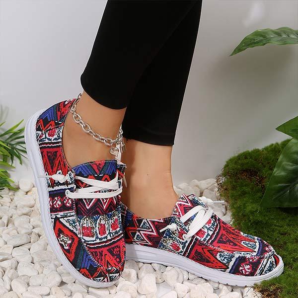 Women's Printed Color Block Low Top Slip-On Sneakers 87180605C