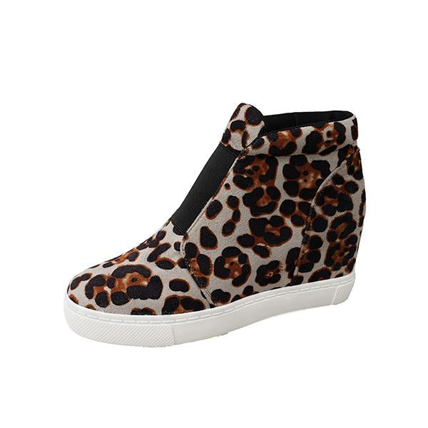 Women's Casual Leopard Wedge Platform Shoes 22786243S
