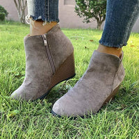 Women's Wedge Suede Ankle Boots 43765426C