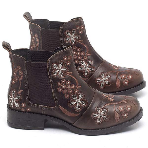 Women's Embroidered Elastic Ankle Boots 33310123C
