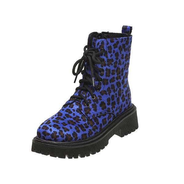 Women's Buckled Short Leopard Print Martin Boots 71941895C