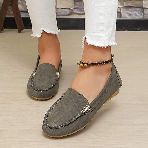 Women's Flat Suede Shallow Mouth Single Shoes 56559478C