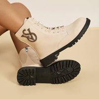 Women's Side-Zip Rhinestone Short Ankle Boots 88475112C