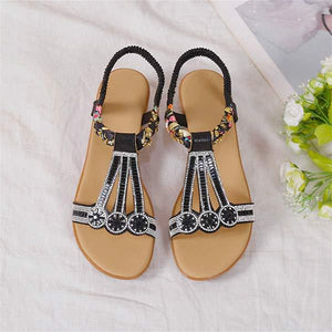 Bohemian Rhinestone Wedge Sandals for Women 79912685C