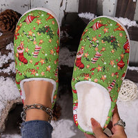 Women’s Christmas Bell Pattern Cotton Slippers 68170604S
