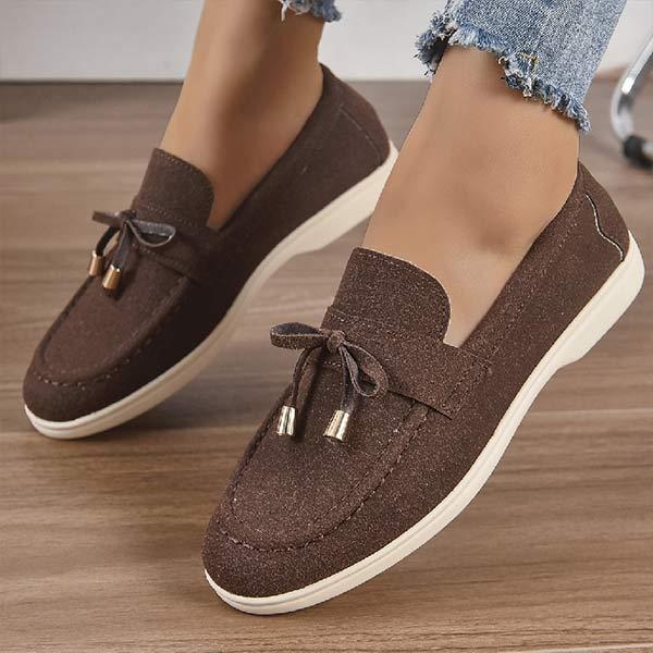 Women's Round-Toe Flat Shoes with Adorable Bow Detail 09314419C