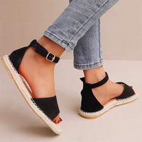Women's Flat Buckle Peep-Toe Sandals 11850235C