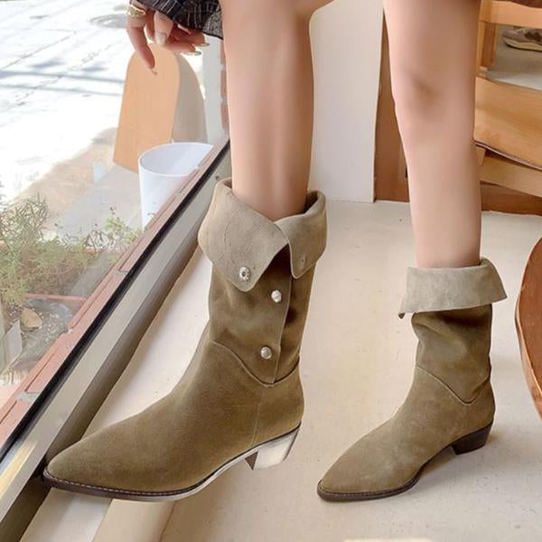 Women's Fashion Pointed Toe Chunky Heel Boots 72801033S