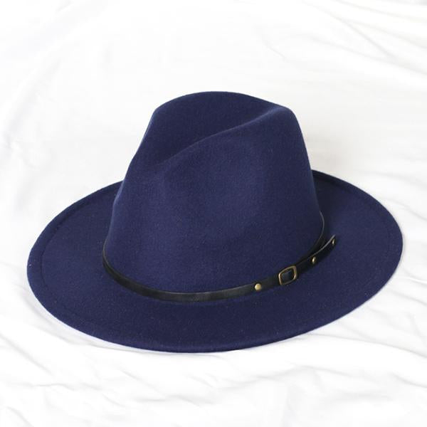 Belt Buckle Thickened Wool Retro Top Hat 40188701C