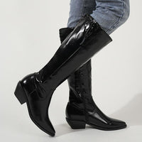 Women's Fashion Drawstring Chunky Heel Long Boots 52044978S