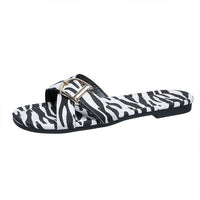 Women's Leopard Print Zebra Print Flat Slippers 07234300C
