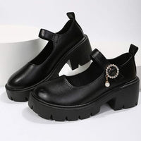 Women's Vintage Chunky Heel Mary Jane Shoes 55822288C