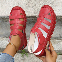 Women's Retro Casual Velcro Flat Roman Sandals 57977805S