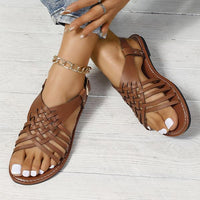 Women's Fashionable Cross-Strip Buckle Flat Sandals 76143943S