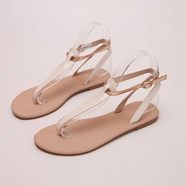 Women's Roman Style Herringbone Buckle Flat Sandals 18914646C