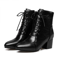 Women's Casual Lace-Up Block Heel Ankle Boots 71577112S