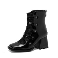 Women's Fashion Square Toe Chunky Heel Booties 90810434S