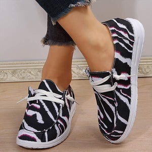 Women's Printed Color Block Low Top Slip-On Sneakers 87180605C