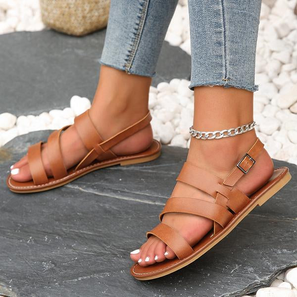Women's Fashion Casual Buckled Flat Sandals 63998330S