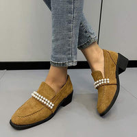 Women's Low Heel Pearl Loafers 14697851C