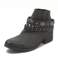 Women's Retro Square Heel Mid-Heel Short Boots 60579630C