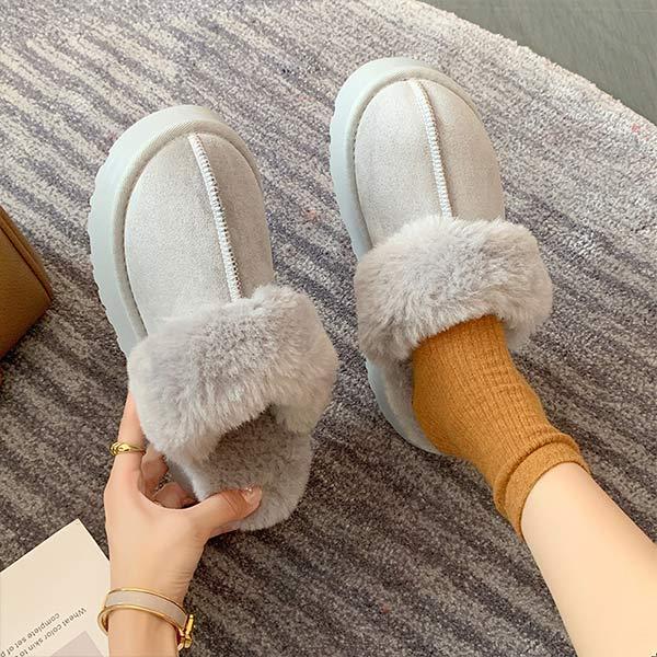Women's Thick-Soled Fleece-Lined Warm Fuzzy Slippers 92549908C