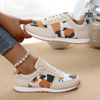 Women's Thick Sole Cow Pattern Casual Sports Shoes 96123967S