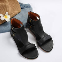 Women's Flat Zipper Peep Toe Sandals 41891232C