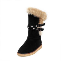 Women's Casual Warm Belt Buckle Rivet Snow Boots 30565640S